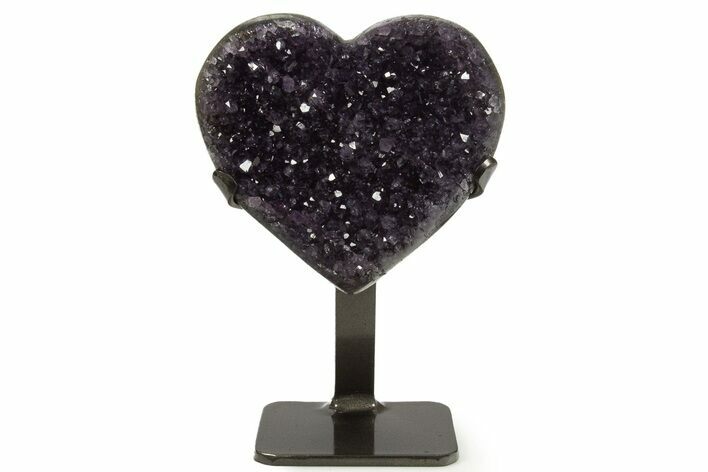 Amethyst Crystal Heart on Metal Stand - Uruguay #342497